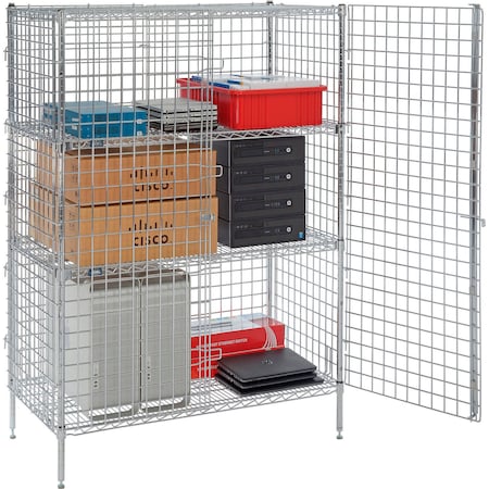 Nexel Chrome, Security Shelving Unit, 2 Quick Adjust Shelves, 36W x 24D x 66H SU2436CPS2